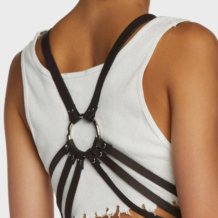 FHW104-8 STRAP  EIGHT  STRAP WOMEN BODY HARNESS GENUINE LEATHERHAND MADE USA