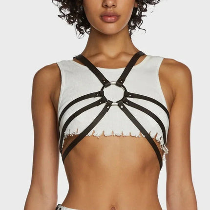 FHW104-8 STRAP  EIGHT  STRAP WOMEN BODY HARNESS GENUINE LEATHERHAND MADE USA