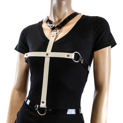 FHW123WHT WHITE CROSS VINYL HARNESS