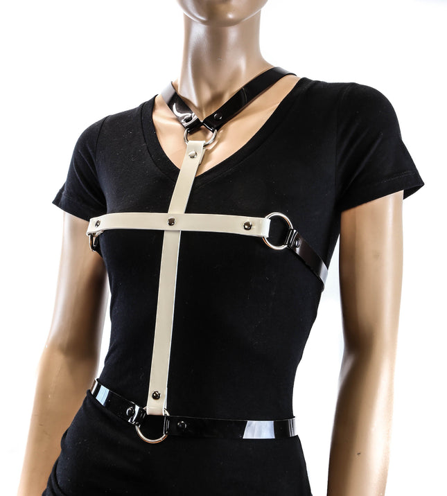 FHW123WHT WHITE CROSS VINYL HARNESS