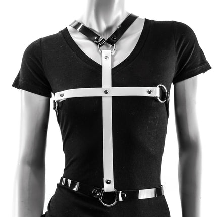 FHW123WHT WHITE CROSS VINYL HARNESS