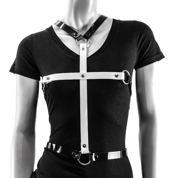 FHW123WHT WHITE CROSS VINYL HARNESS