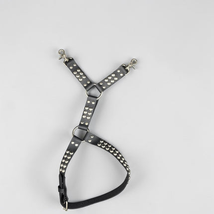 FL101RND ROUND STUDDED THIGH HARNESS GARTER GENUINE LEATHER