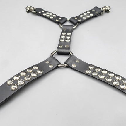 FL101RND ROUND STUDDED THIGH HARNESS GARTER GENUINE LEATHER