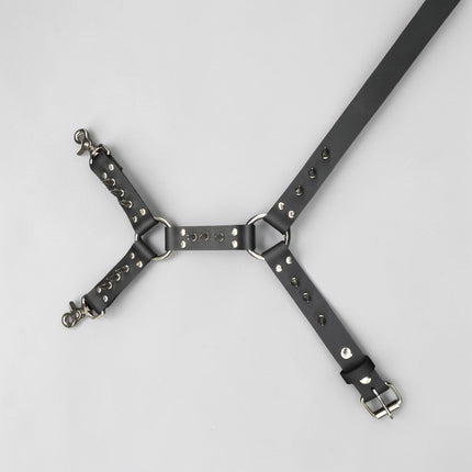 FL101SPK-M 1" SPIKE  THIGH HARNESS GARTER GENUINE LEATHER