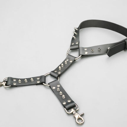 FL101SPK-S 1/2" SPIKE  THIGH HARNESS GARTER GENUINE LEATHER