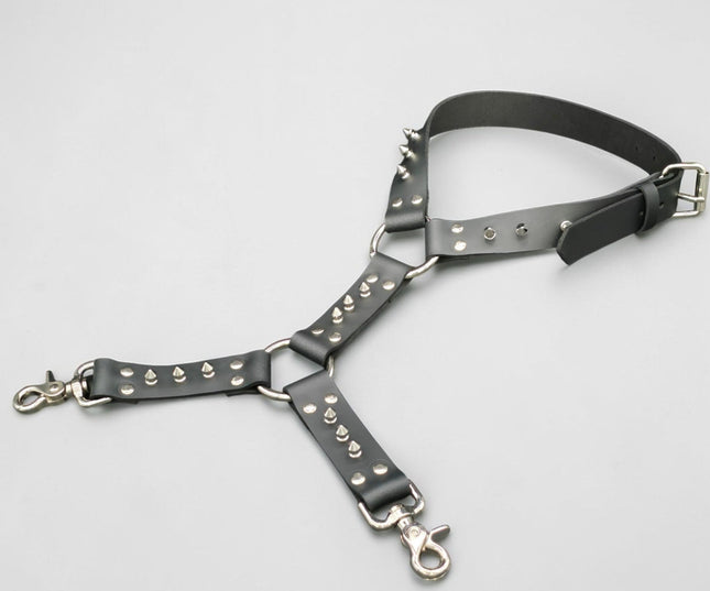 FL101SPK-S 1/2" SPIKE  THIGH HARNESS GARTER GENUINE LEATHER