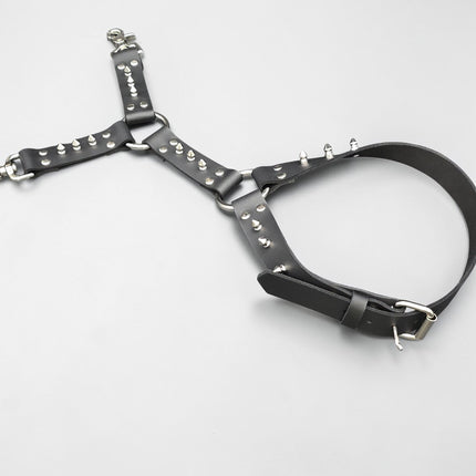 FL101SPK-S 1/2" SPIKE  THIGH HARNESS GARTER GENUINE LEATHER