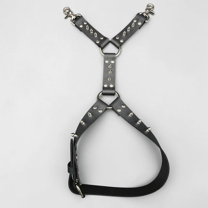 FL101SPK-S 1/2" SPIKE  THIGH HARNESS GARTER GENUINE LEATHER