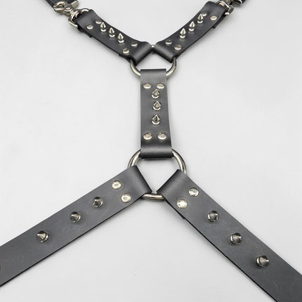 FL101SPK-S 1/2" SPIKE  THIGH HARNESS GARTER GENUINE LEATHER