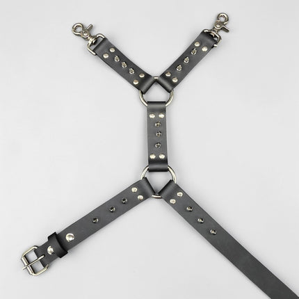 FL101SPK-S 1/2" SPIKE  THIGH HARNESS GARTER GENUINE LEATHER