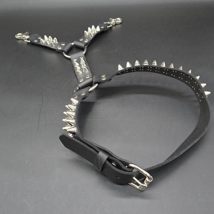 FL101UK77  STUDDED THIGH HARNESS GARTER GENUINE LEATHER