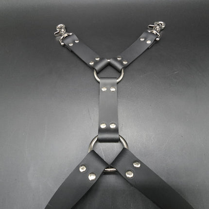 FL101  THIGH HARNESS GENUINE LEATHER O RINGS BUCKLE