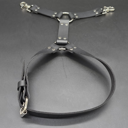 FL101  THIGH HARNESS GENUINE LEATHER O RINGS BUCKLE