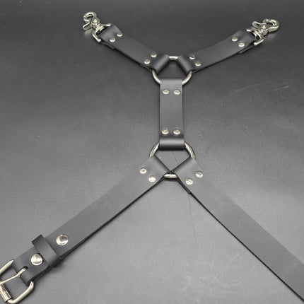 FL101  THIGH HARNESS GENUINE LEATHER O RINGS BUCKLE