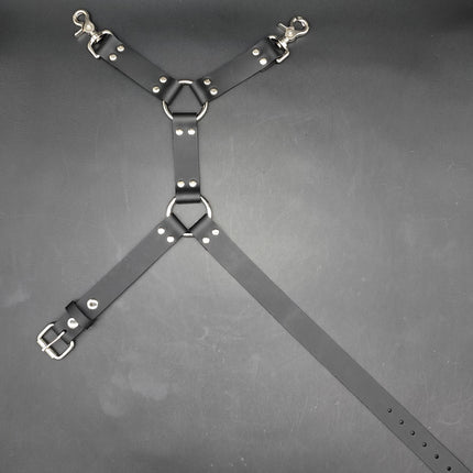 FL101  THIGH HARNESS GENUINE LEATHER O RINGS BUCKLE
