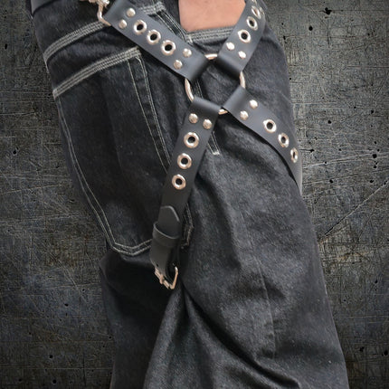 FL102EYE GROMMET THIGH HARNESS GENUINE LEATHER O RINGS BUCKLE