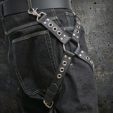 FL102EYE GROMMET THIGH HARNESS GENUINE LEATHER O RINGS BUCKLE