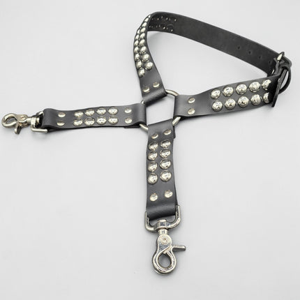 FL101RND ROUND STUDDED THIGH HARNESS GARTER GENUINE LEATHER