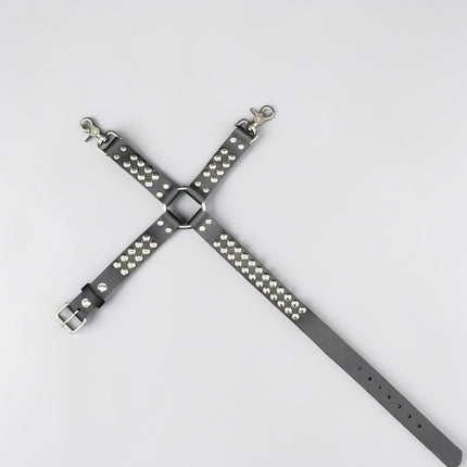 FL101RND ROUND STUDDED THIGH HARNESS GARTER GENUINE LEATHER