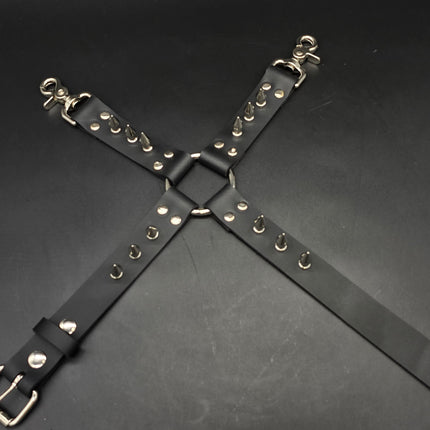 FL101SPK-M 1" SPIKE  THIGH HARNESS GARTER GENUINE LEATHER