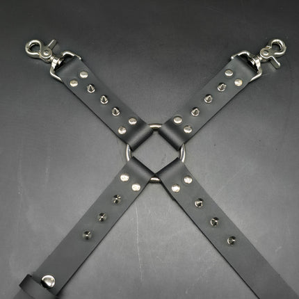 FL101SPK-S 1/2" SPIKE  THIGH HARNESS GARTER GENUINE LEATHER