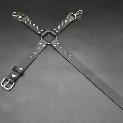 FL101SPK-S 1/2" SPIKE  THIGH HARNESS GARTER GENUINE LEATHER