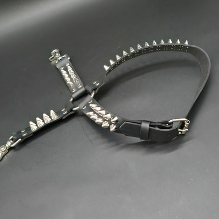 FL102UK77  STUDDED THIGH HARNESS GARTER GENUINE LEATHER