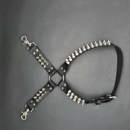 FL102UK77  STUDDED THIGH HARNESS GARTER GENUINE LEATHER
