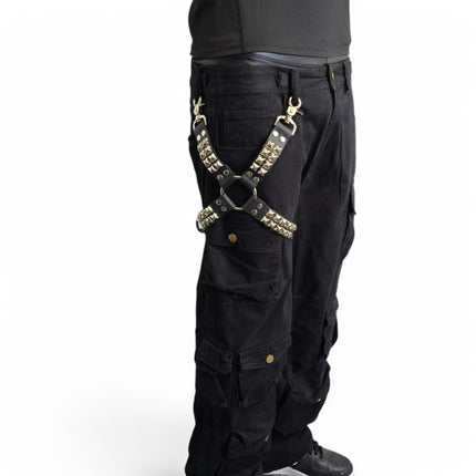 FL150  STUDDED LEG HARNESS GENUINE LEATHER