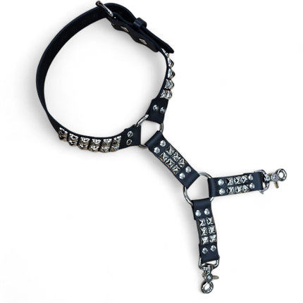 FL152  STUDDED LEG HARNESS GENUINE LEATHER
