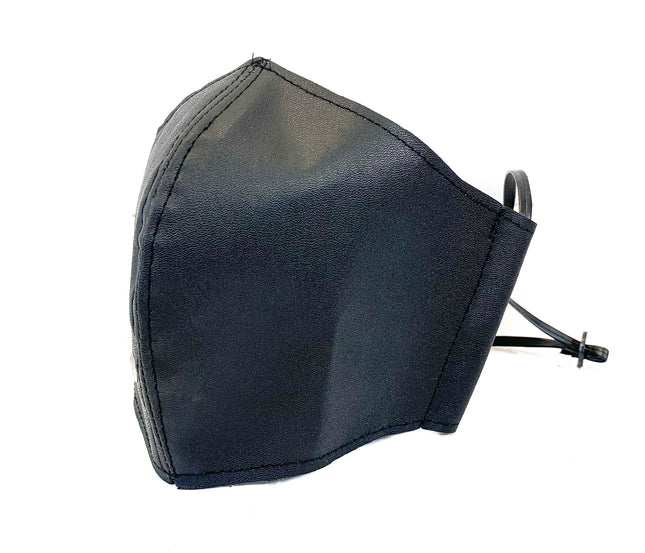 FM200VG BLACK VEGAN LEATHER FACE MASK