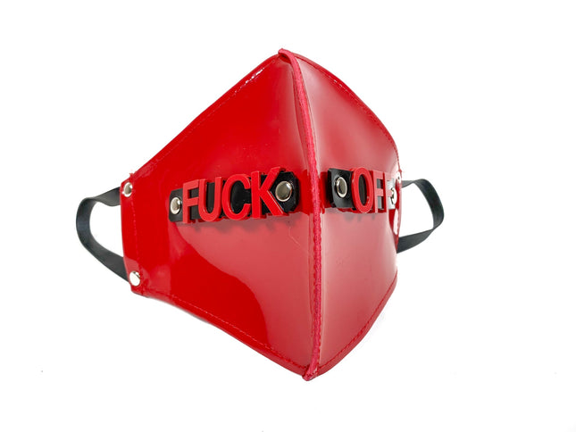 FM206P-FO RED FUCK OFF PATENT FACE MASK
