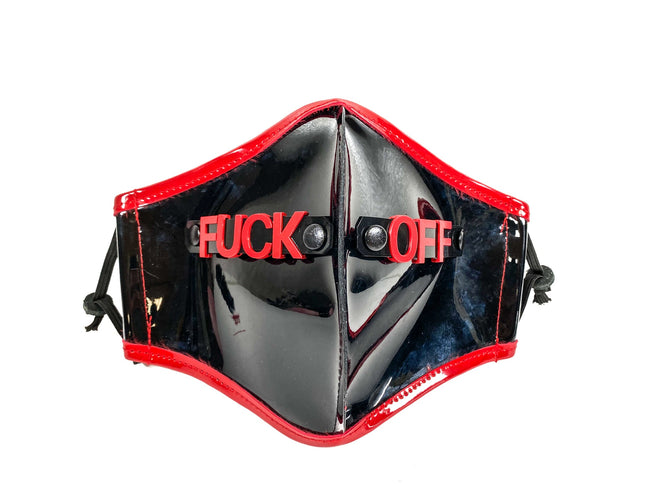 FM210P.BLK-RS LINED FUCK OFF PATENT FACE MASK