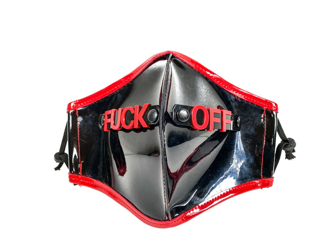 FM210P.BLK-RS LINED FUCK OFF PATENT FACE MASK