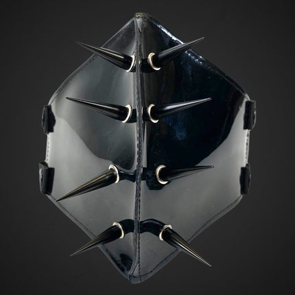 FM231 PATENT BLACK PIN SPIKE FACE MASK