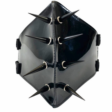 FM231 PATENT BLACK PIN SPIKE FACE MASK