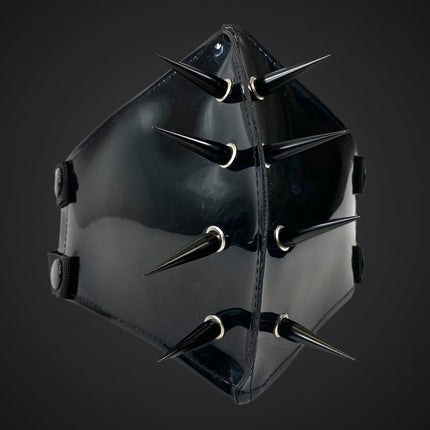 FM231 PATENT BLACK PIN SPIKE FACE MASK
