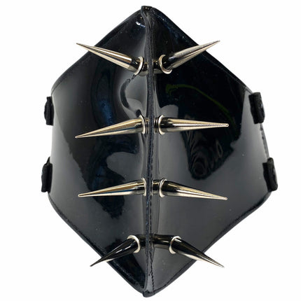 FM231 PATENT BLACK PIN SPIKE FACE MASK