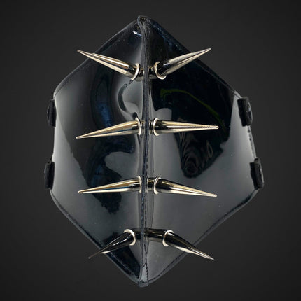 FM231 PATENT BLACK PIN SPIKE FACE MASK