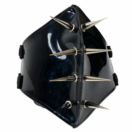 FM231 PATENT BLACK PIN SPIKE FACE MASK
