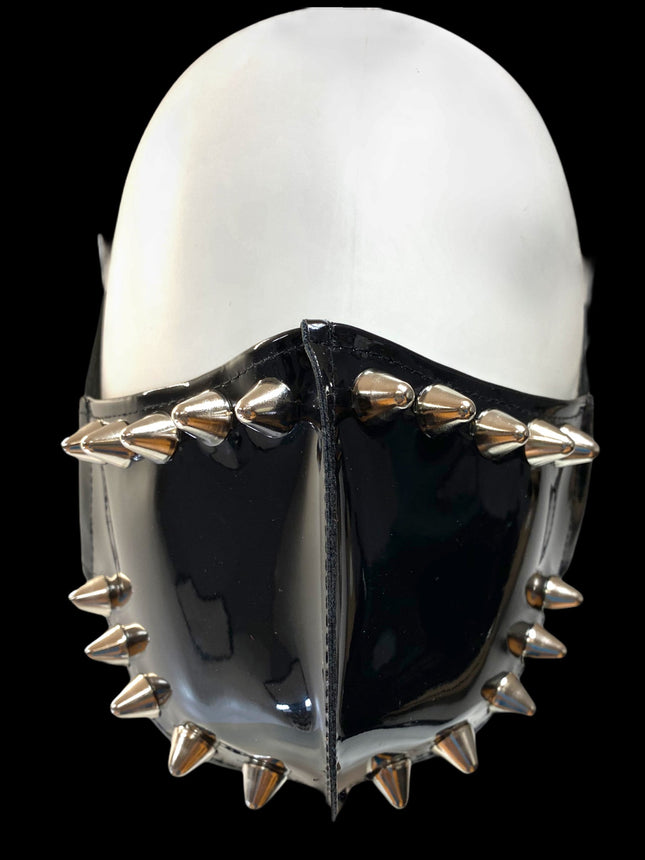 FM268 PATENT LEATHER FACE MASK UK77 STUDDED