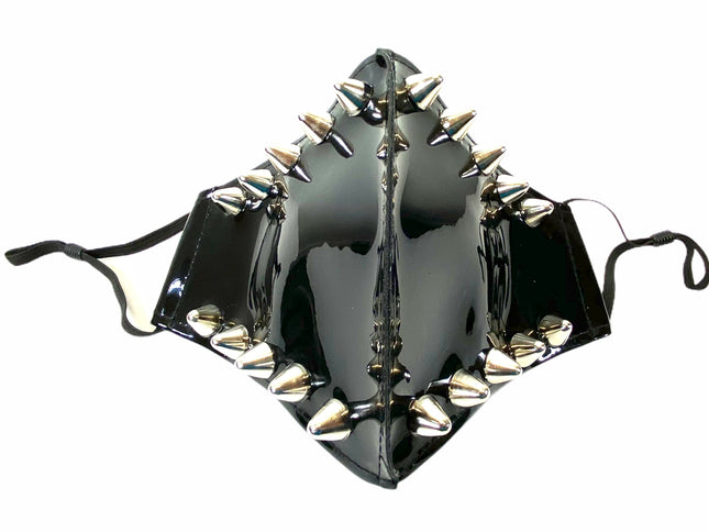 FM268 PATENT LEATHER FACE MASK UK77 STUDDED