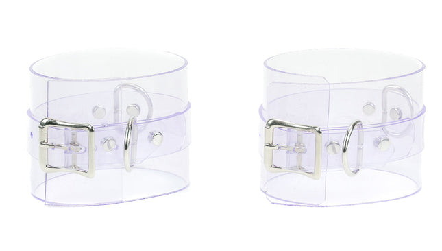 FMA103VN-LEASH PAIR OF 3" WIDE VINYL HANDCUFF WITH D