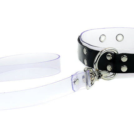 FMC104VN D RING RIVETED VINYL COLLAR WITH LEASH