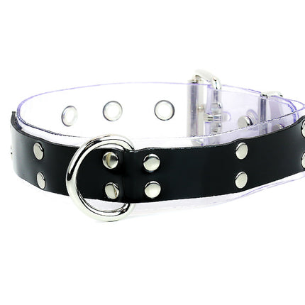 FMC104VN D RING RIVETED VINYL COLLAR WITH LEASH