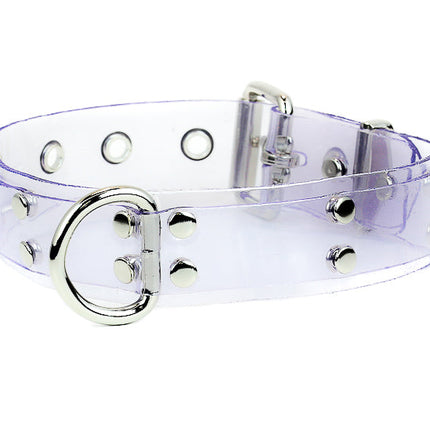 FMC104VN D RING RIVETED VINYL COLLAR WITH LEASH