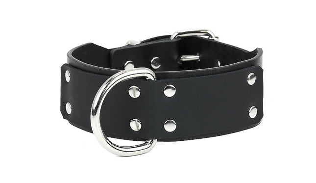 FMC107LEATHER GENUINE LEATHER 1 3/4" COLLAR WITH LARGE D