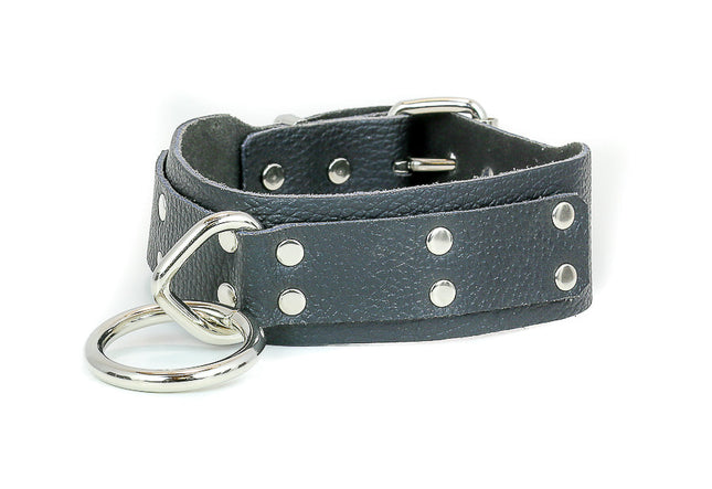 FMC109BF 1 3/4" LOOP & RING BUFFALO LEATHER CHOKER