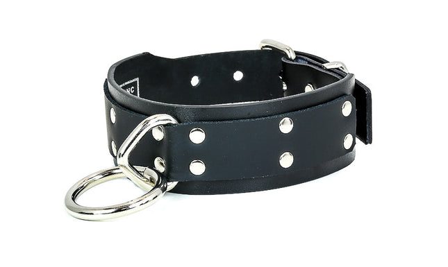FMC109LEATHER GENUINE LEATHER 1 3/4" BONDAGE COLLAR WITH LARGE